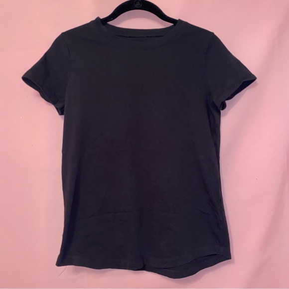Madewell Black Tee Cotton Crewneck Basic Neutral XS Extra Small Double Shirt Top - Picture 2 of 11